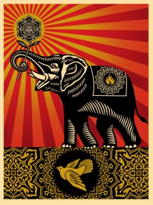 Obey Elephant Print